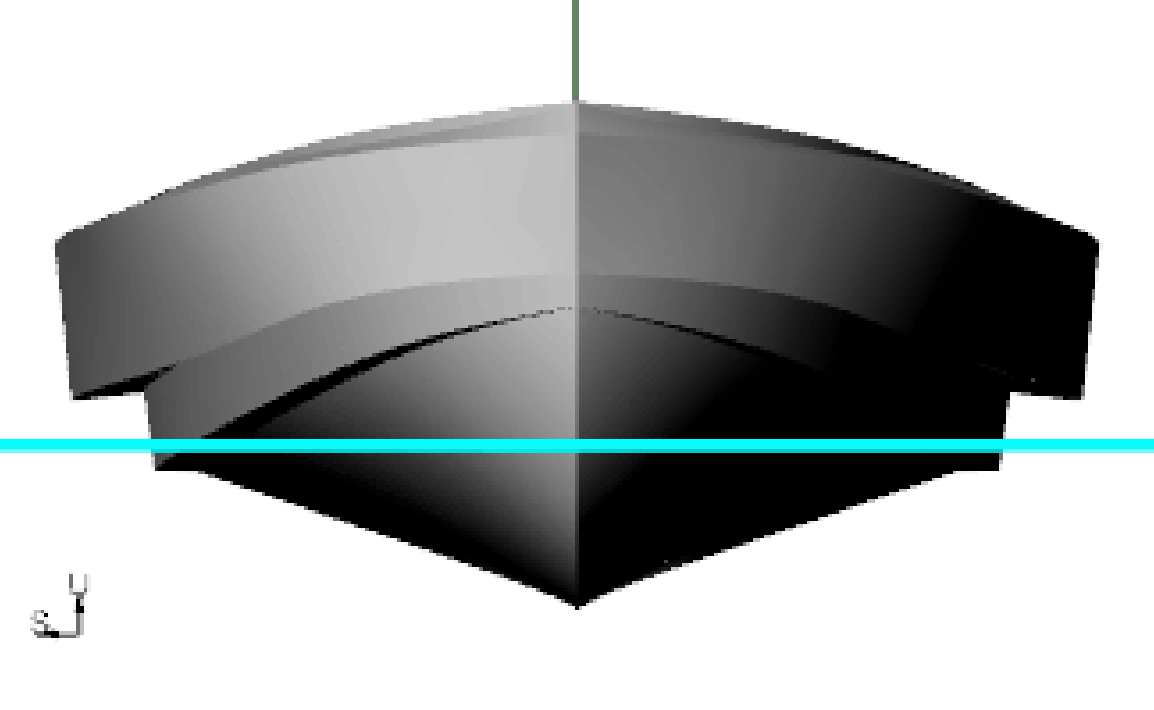 Orca3D bow view of the RIB hull and collar at its waterline